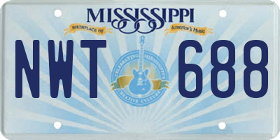 MS license plate NWT688