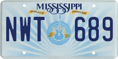 MS license plate NWT689