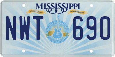 MS license plate NWT690