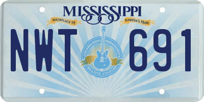MS license plate NWT691