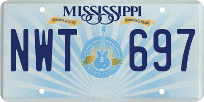 MS license plate NWT697