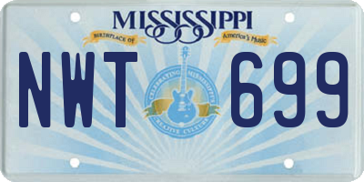 MS license plate NWT699