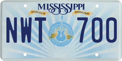 MS license plate NWT700