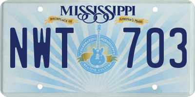 MS license plate NWT703