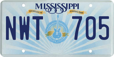 MS license plate NWT705