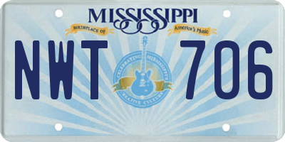 MS license plate NWT706