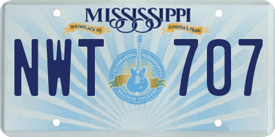 MS license plate NWT707