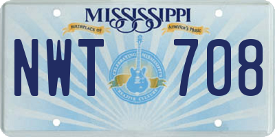 MS license plate NWT708