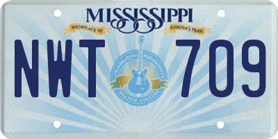 MS license plate NWT709