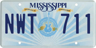 MS license plate NWT711