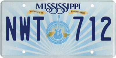 MS license plate NWT712