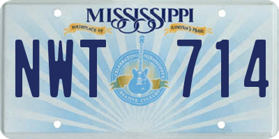 MS license plate NWT714