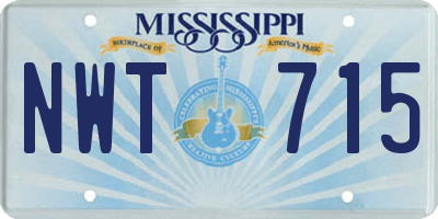 MS license plate NWT715