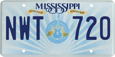 MS license plate NWT720