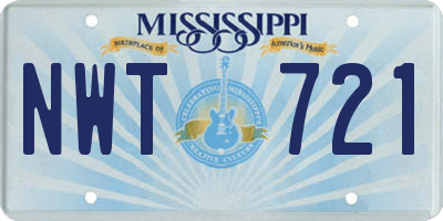 MS license plate NWT721