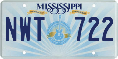 MS license plate NWT722