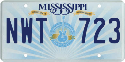 MS license plate NWT723