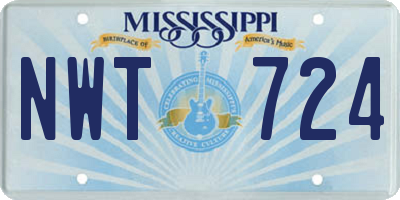 MS license plate NWT724