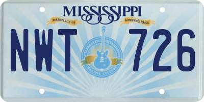 MS license plate NWT726