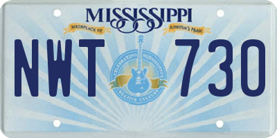 MS license plate NWT730