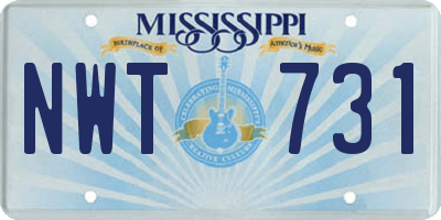 MS license plate NWT731