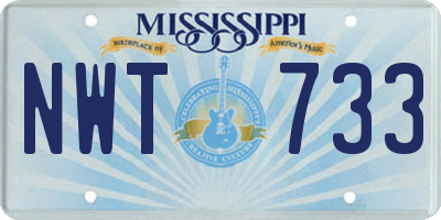 MS license plate NWT733