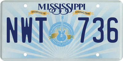 MS license plate NWT736