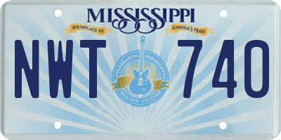 MS license plate NWT740