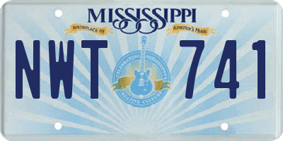 MS license plate NWT741