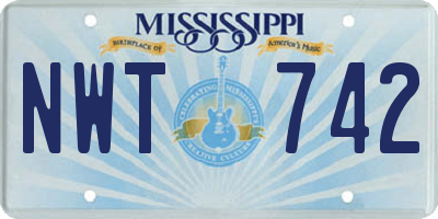 MS license plate NWT742