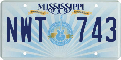 MS license plate NWT743