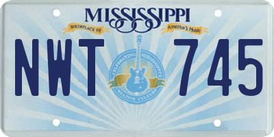MS license plate NWT745