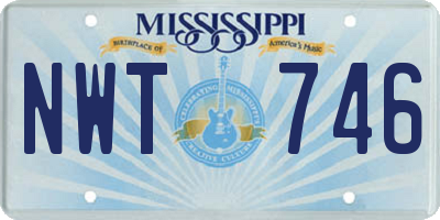 MS license plate NWT746