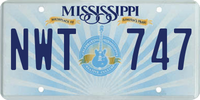 MS license plate NWT747