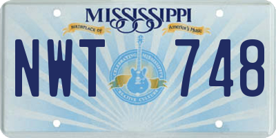 MS license plate NWT748