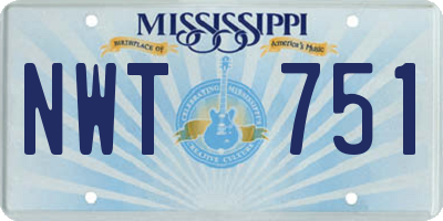 MS license plate NWT751