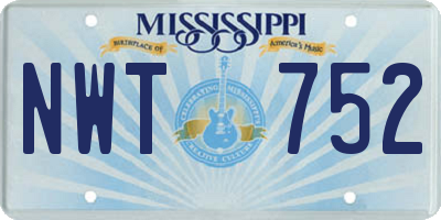 MS license plate NWT752