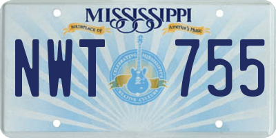 MS license plate NWT755