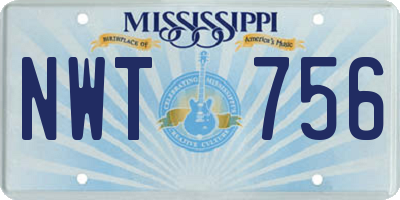 MS license plate NWT756