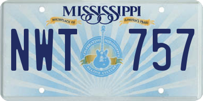MS license plate NWT757
