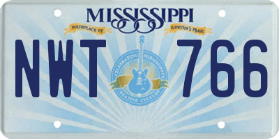 MS license plate NWT766