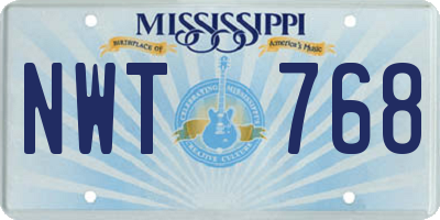 MS license plate NWT768