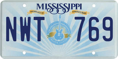 MS license plate NWT769