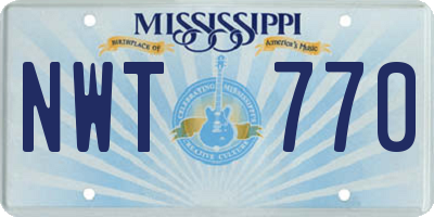 MS license plate NWT770