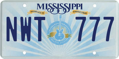 MS license plate NWT777