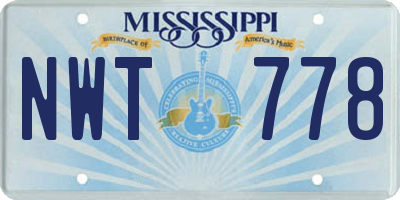 MS license plate NWT778