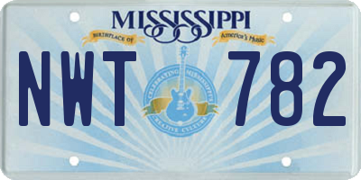 MS license plate NWT782