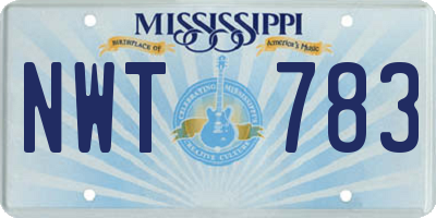 MS license plate NWT783