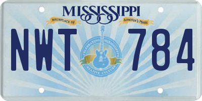 MS license plate NWT784