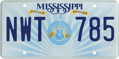 MS license plate NWT785